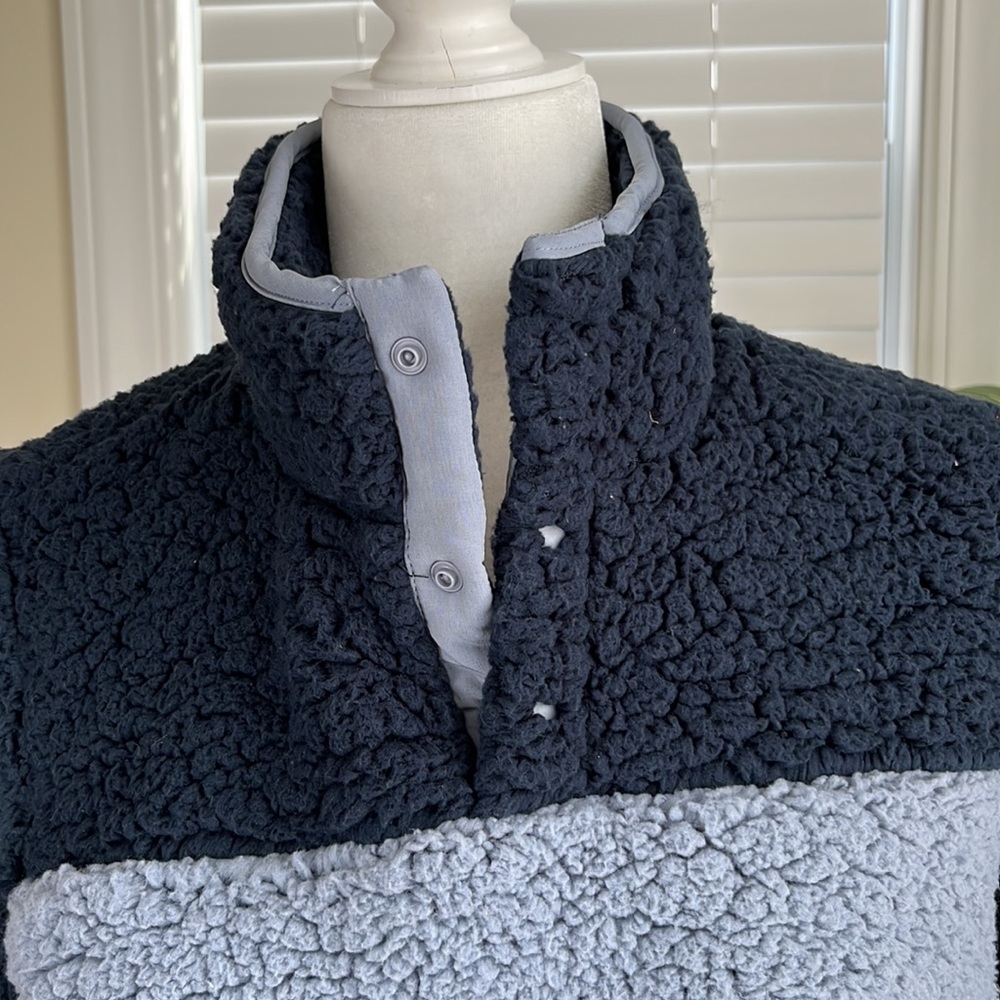 32 Degrees Sherpa Mock Neck Sweatshirt - Picture 3 of 4